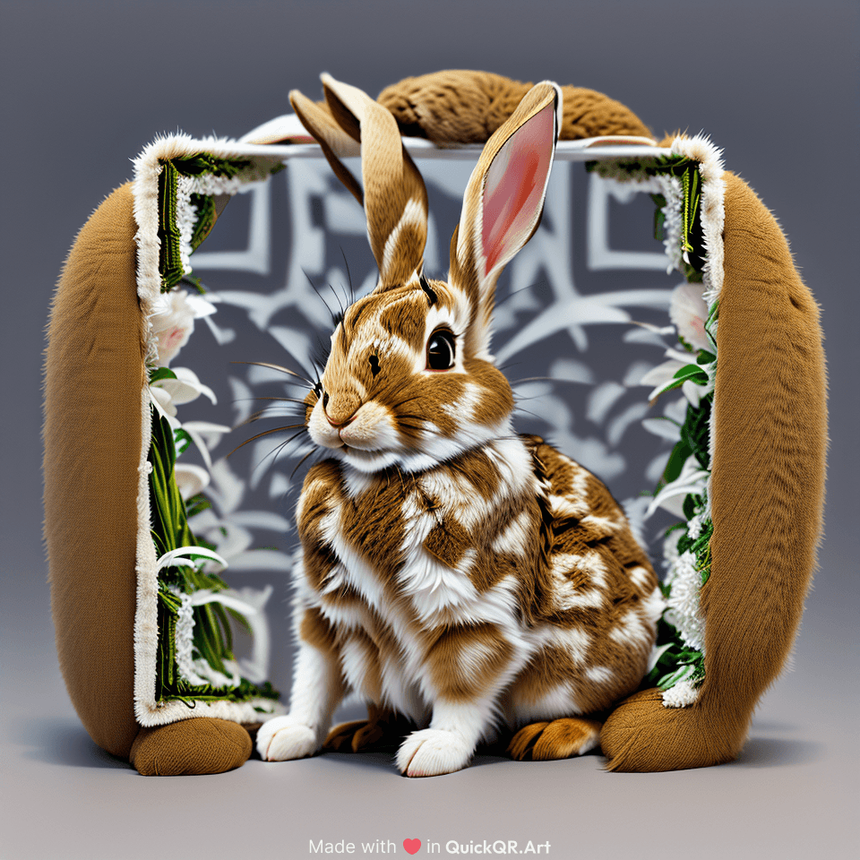 rabbit in full growth on a white background