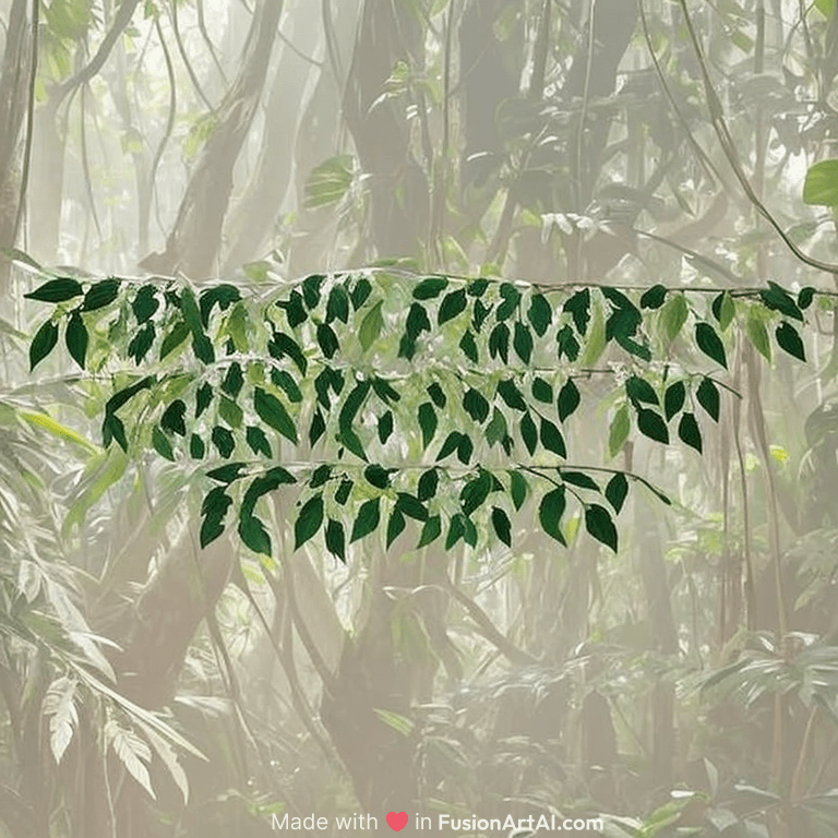 An ultra-realistic view of a dense rainforest, where every leaf, vine, and droplet of water is rendered in stunning detail. Sunlight pierces through the thick canopy, creating a mosaic of light and shadow on the forest floor. The textures of the bark, the shimmering dew on the foliage, and the distant mist make the scene feel alive and tangible.