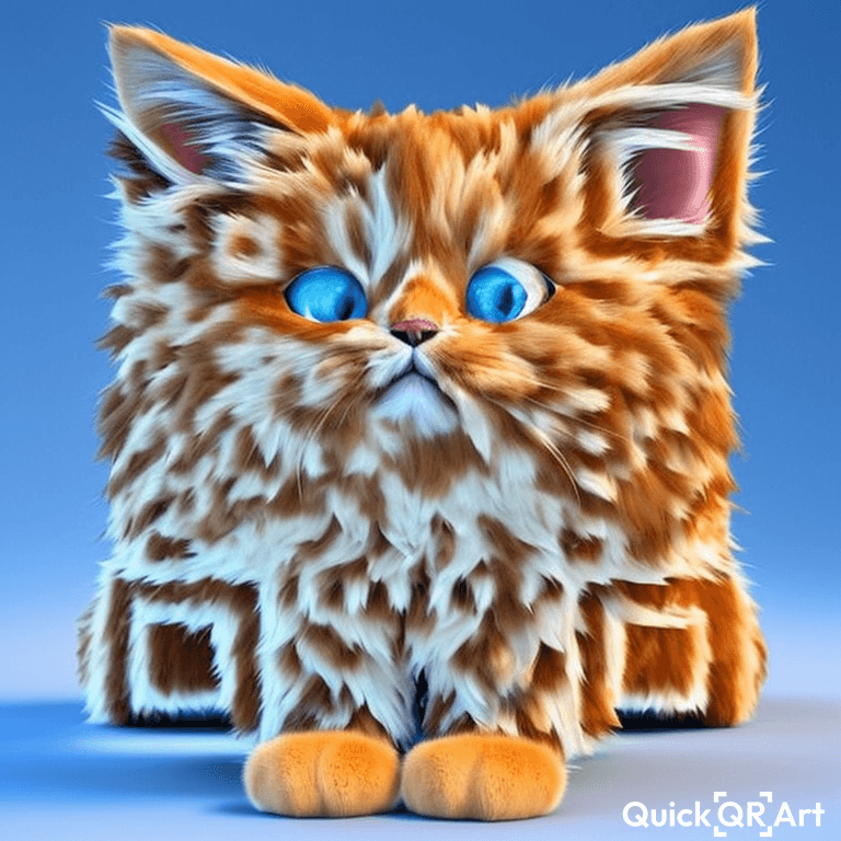 3d fluffy cat