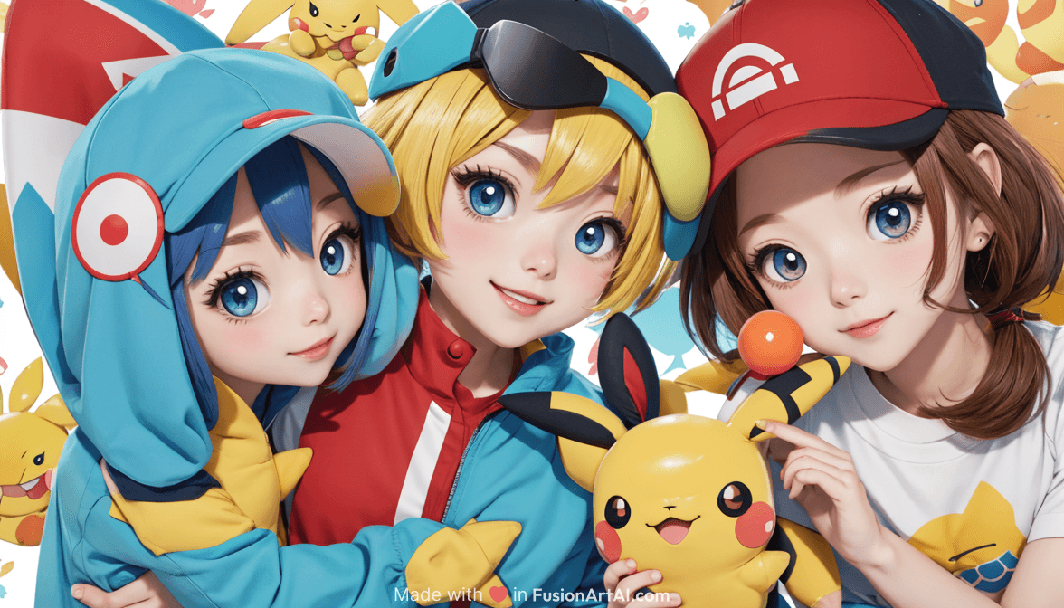 A pokemon chibi style of anime pattern