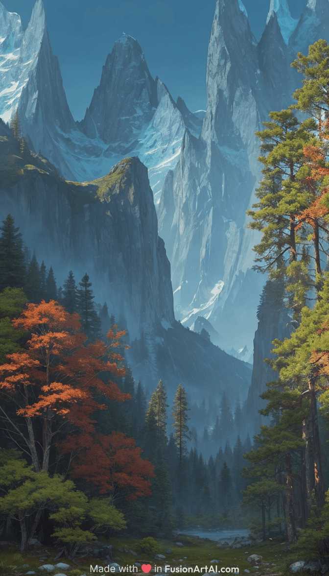 an alien world landscape mountains Forest, art station, landscape, concept art, illustration, highly detailed artwork cinematic, hyper realistic painting