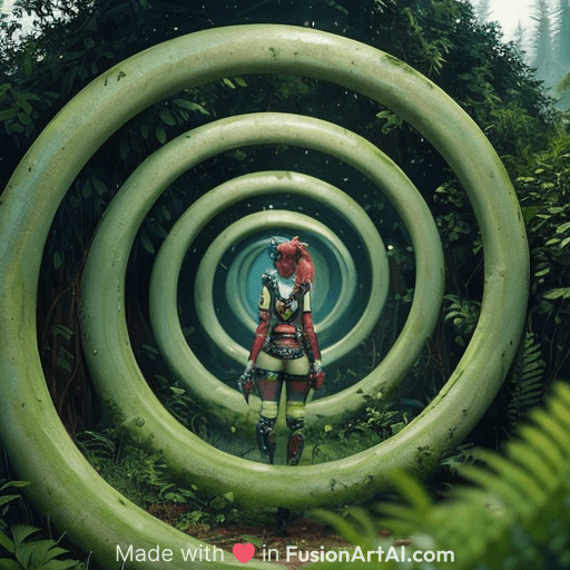 harley quin in alien planet with Forest, art station, landscape, concept art, illustration, highly detailed artwork cinematic, hyper realistic painting