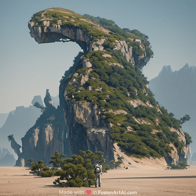 a astronaut walking on a alien planet with alien plants and looking to a alien breathtaking landscape, cinematic lighting, concept art, trending on Artstation, trending on DeviantArt, highly detailed, high quality, 8K HDR, octane render, unreal engine 5, breathtaking landscape, highly detailed, high quality, post processed