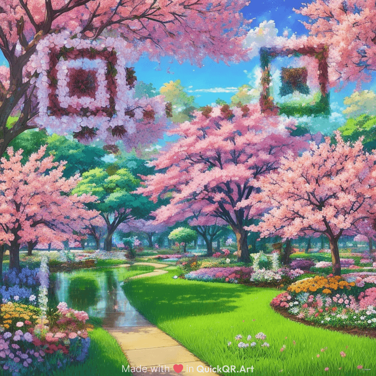 a beautiful garden full of flowers and trees like heaven