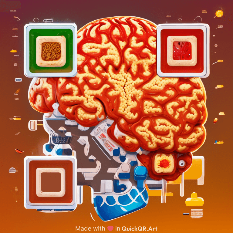Tecnologia em Alimentos, vigilância sanitária, alimentos with a two dimensional drawing of a human brain
