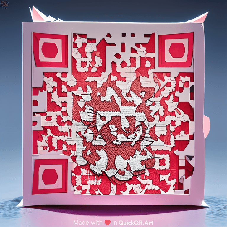 Turn this QR code into a cute furry cat in an environment full of girly clothes