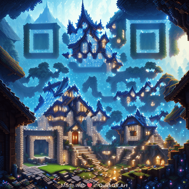 minecraft village simple front view, large hall, fantasy forest landscape, dragon scales, fantasy magic, dark light night, intricate, elegant, sharp focus, illustration, highly detailed, digital painting, concept art, matte, art by WLOP and Art