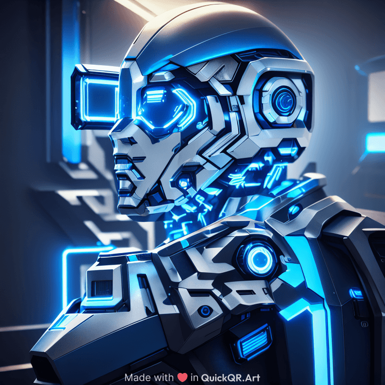 Cyber ​​security,Realistic metal Technology A.I in Blue colors high contrast dramatic light octane render trending on artstation
