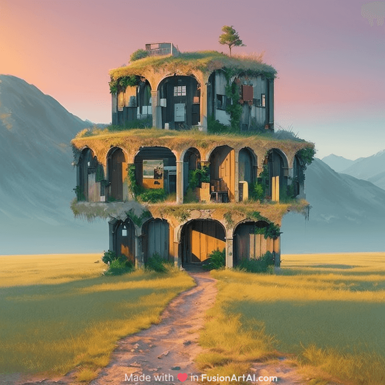 professional digital art of lofi landscape, digital art, beautiful composition, trending on artstation and deviantart, masterpiece