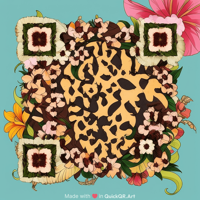 scull with tropical flowers